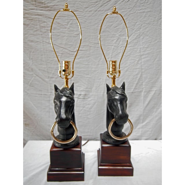 Horse Head Hitching Post Lamps A Pair Chairish