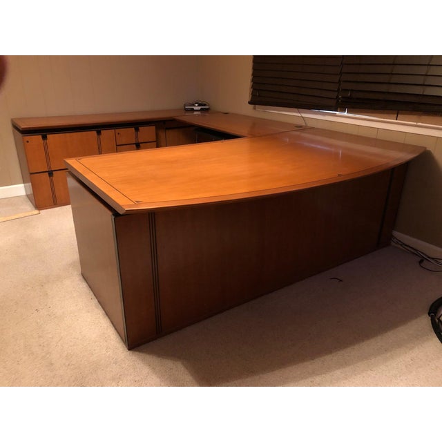 Art Deco Executive Office Solid Wood Cherry Desk Chairish