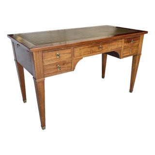 Early 20th Century French Louis XVI Walnut Leather Top Desk For Sale