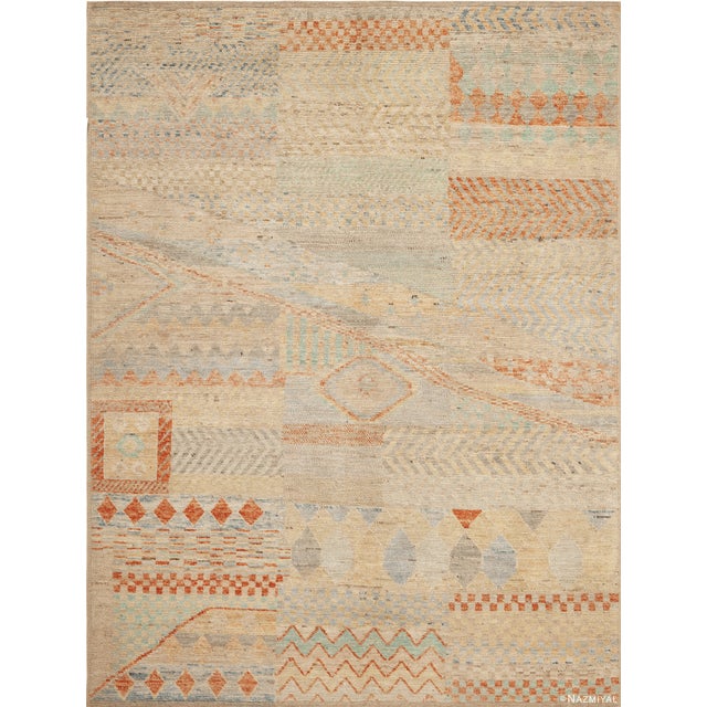 Amazing Modern Contemporary Geometric Rug, Country of Origin: Central Asia, Circa date: Modern