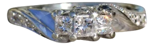 The Coalmont: Ladies White Gold Past Present Future Diamond Engagement Ring