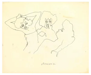 Mino Maccari, Seductive Women, Ink Drawing, 1950s