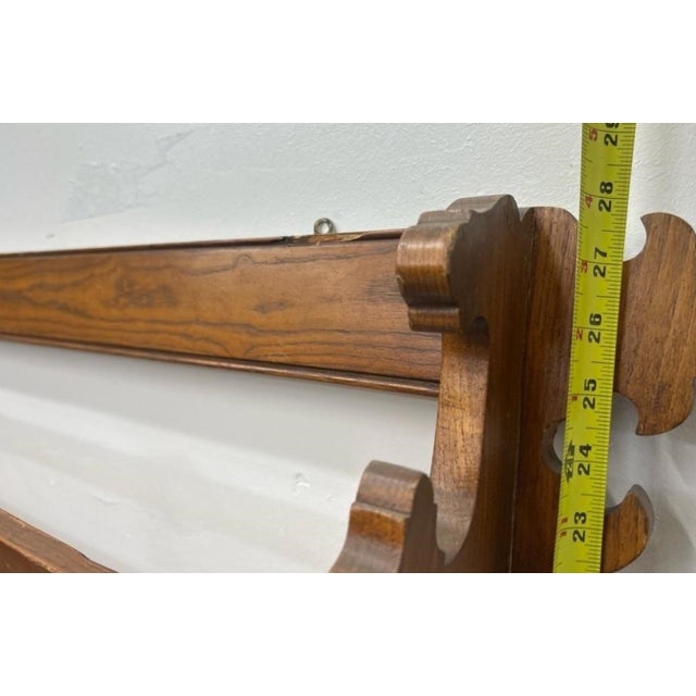 Mid 20th Century Arts & Crafts Oak Wall-Mounted Coat & Hat Rack With Lion Mask Hooks For Sale - Image 5 of 5