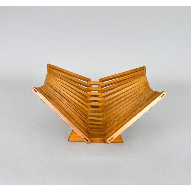 Wood Mid-Century Foldable Wooden Fruit Basket, 1970s For Sale - Image 7 of 9