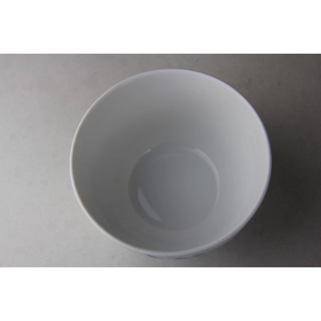 Royal Copenhagan Vintage MCM Royal Copenhagen Blue Flowers Curved Large Sugar Bowl & Creamer Set For Sale - Image 4 of 12