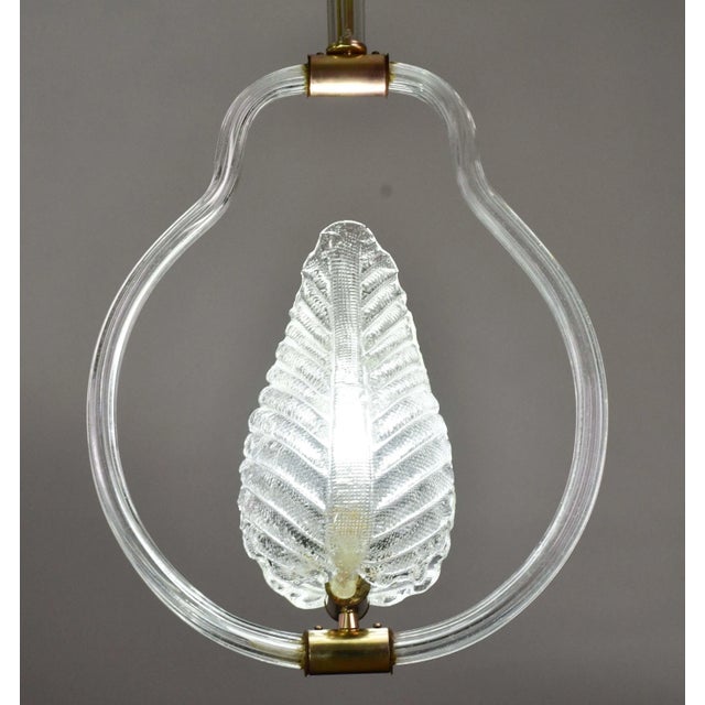 Transparent Lovely Transparent Art Decò Barovier E Toso Pendant Light Murano Glass, 1940s For Sale - Image 8 of 14