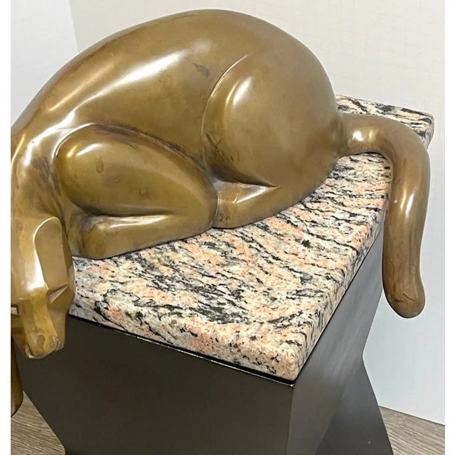 Mid 20th Century Modern Bronze of a Resting Panther For Sale - Image 12 of 13