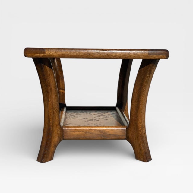 Pair of Late Mid-Century Oak Side Tables With Smoked Glass Tops, Mid-Century Modern, 1970s For Sale - Image 10 of 18