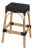 Robias 30 in. Seat Height Rectangular Rattan Backless Bar Stool, Black/ Natural Rattan Frame For Sale