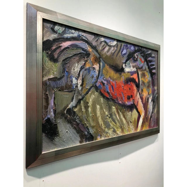 Wild Horse, Abstract, Figurative Oil on Linen, Rich Bold Colors, 2012 For Sale - Image 3 of 9
