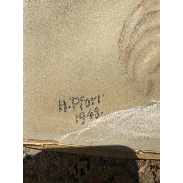 Modern Heinrich Pforr, Still Gaze, 1948, Pastel on Paper For Sale - Image 3 of 13