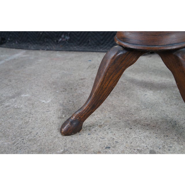 Brown Antique Victorian Quartersawn Oak Turned Parlor Coat Rack Hall Tree 67" For Sale - Image 8 of 9
