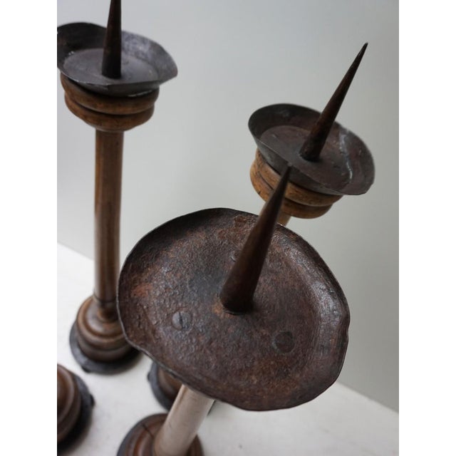 Large Antique French Wooden Candlesticks, 19th Century, Set of 4 For Sale - Image 14 of 18