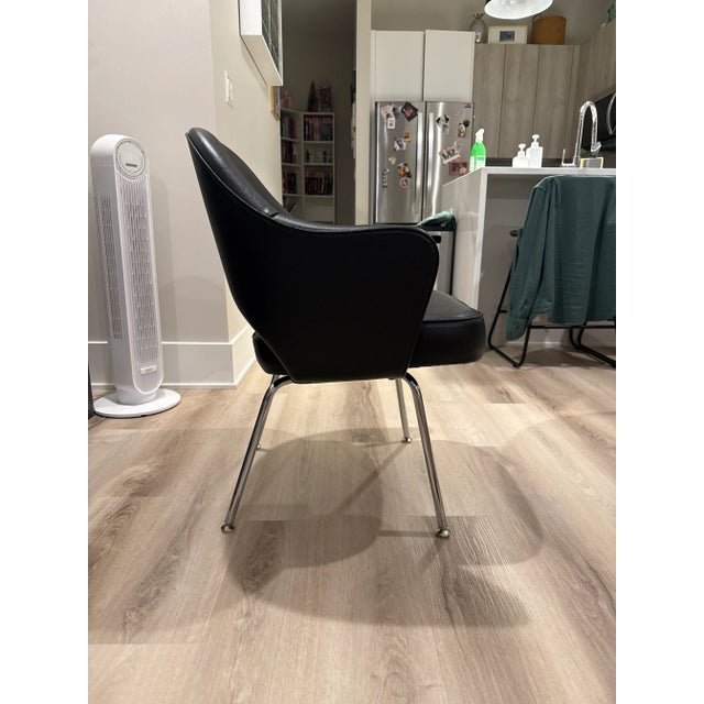 Animal Skin Set of 2 Eero Saarinen Leather Executive Chair For Sale - Image 7 of 7