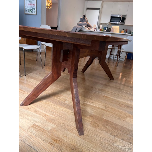 Moderncre8ve "Zoe" Solid Walnut Dining Table — Mid-Century Danish Modern For Sale In New York - Image 6 of 10