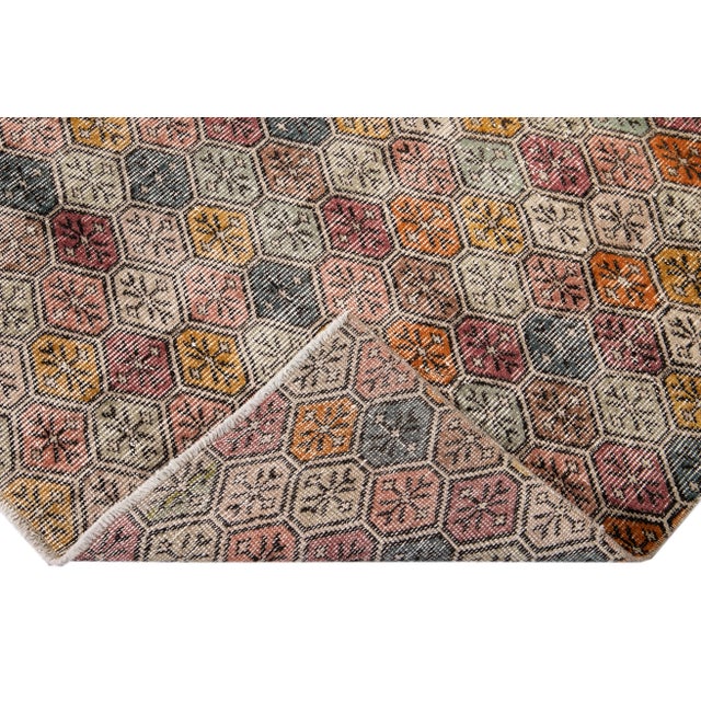 Vintage Turkish Scatter Wool Rug 4 X 6 For Sale - Image 4 of 13