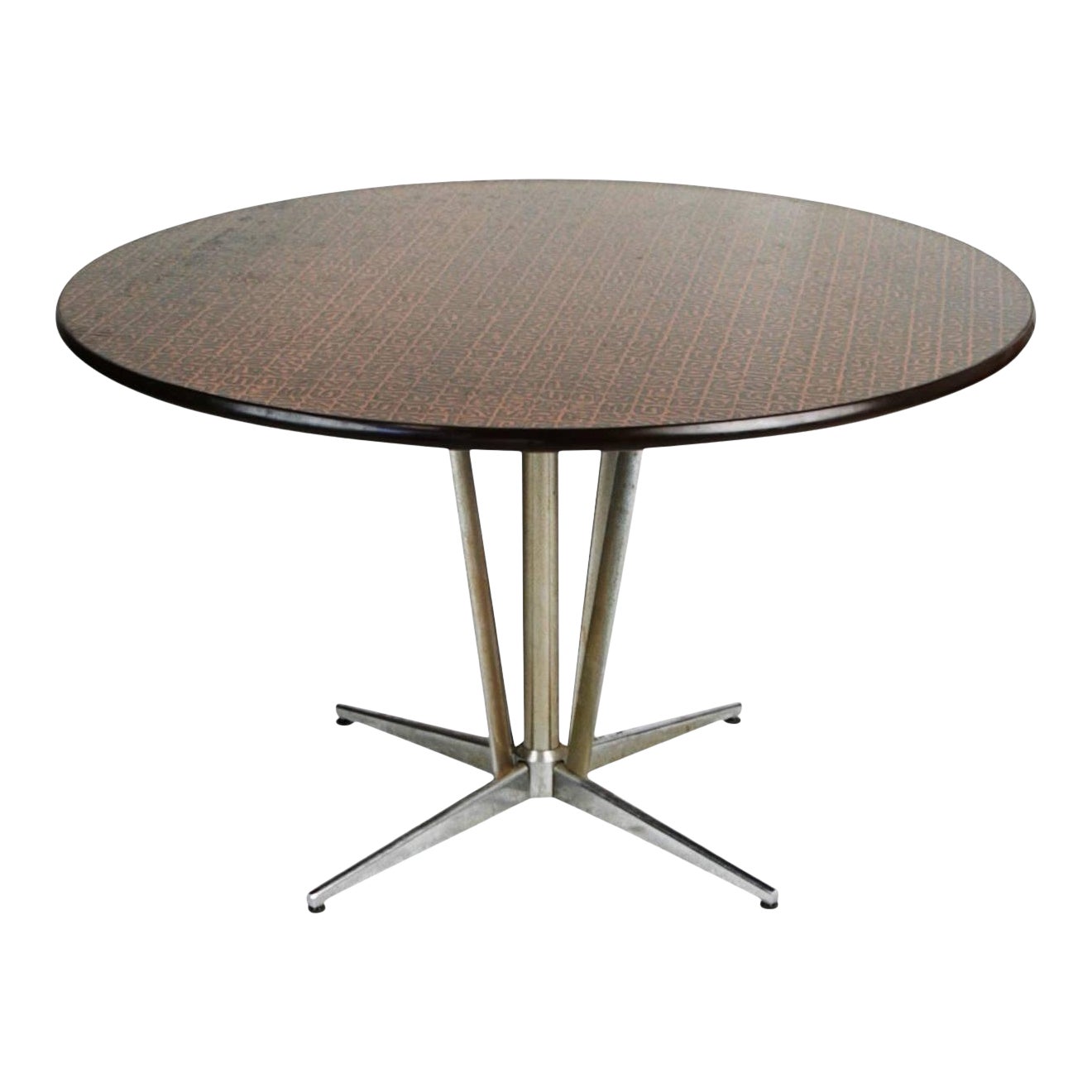 Brutalist HandHammered Copper Top Circular Dining Table, circa 1960 Chairish