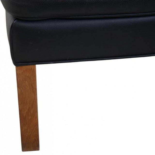 Animal Skin Vintage Stool in Black Leather by Børge Mogensen, 2020 For Sale - Image 7 of 10