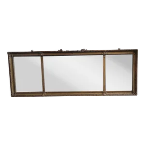 19th Century Trisection Ornate Giltwood Overmantel Fireplace Mirror, Circa 1880s