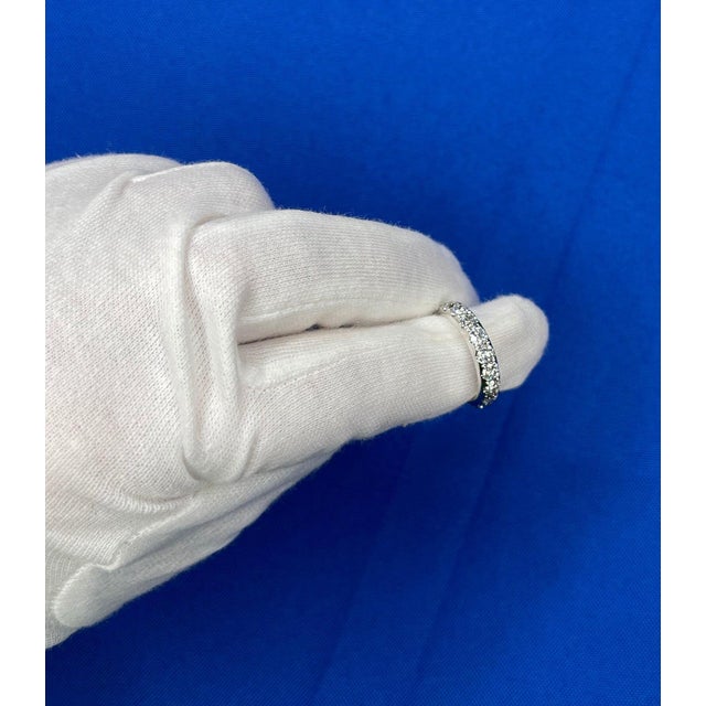 2 Carat Classic Round Shape Brilliant Cut Diamond Wide Eternity Half Way Wedding Band, Size 7 For Sale - Image 10 of 10