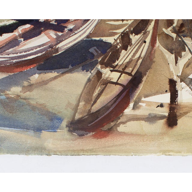 Late 20th Century Watercolor Painting of a Seascape by Artist Virginia Brooks For Sale - Image 5 of 6