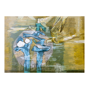 Mid 20th Century Abstract Birds Serigraph by Guy MacCoy