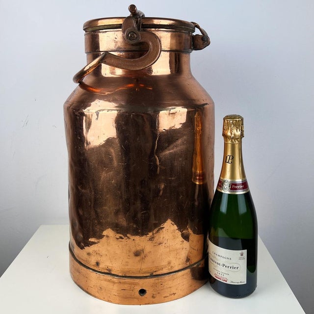 Copper Large Antique Copper Milk Can For Sale - Image 8 of 11