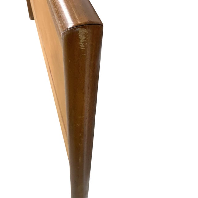 Mid-Century Walnut Headboard, Full Size, Sculptural Upper Detail For Sale - Image 10 of 12