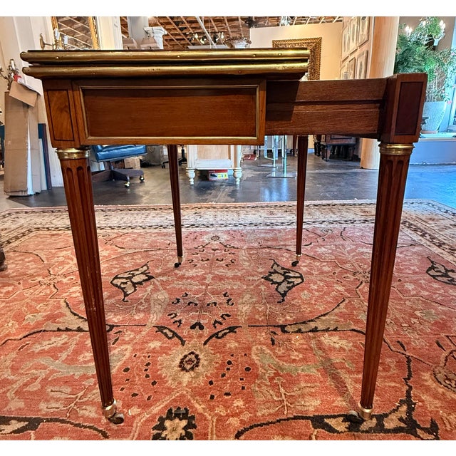 Brown Louis XVI Console Game Table For Sale - Image 8 of 11