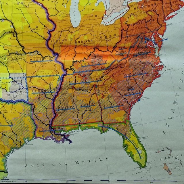 Vintage United States Mural Map, 1979 For Sale - Image 3 of 6