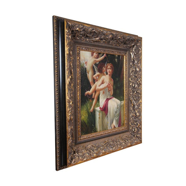 Realism French Neoclassical Les Avances l'Amour Oil Painting After Guillaume Seignac 29" For Sale - Image 3 of 10