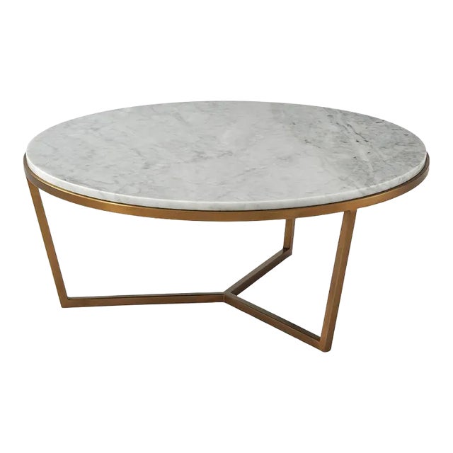 Small Modern Marble Top Cocktail Table For Sale