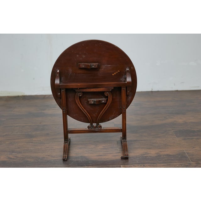 French Antique Louis-Philippe French Walnut Tilt-Top Wine Tasting Table with Carved Paw Feet For Sale - Image 3 of 12