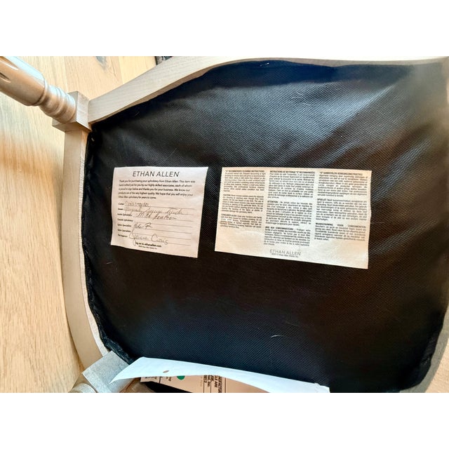 Ethan Allen Round-Back Accent Chair in Floral Upholstery – Louis XVI Style For Sale In Washington DC - Image 6 of 6