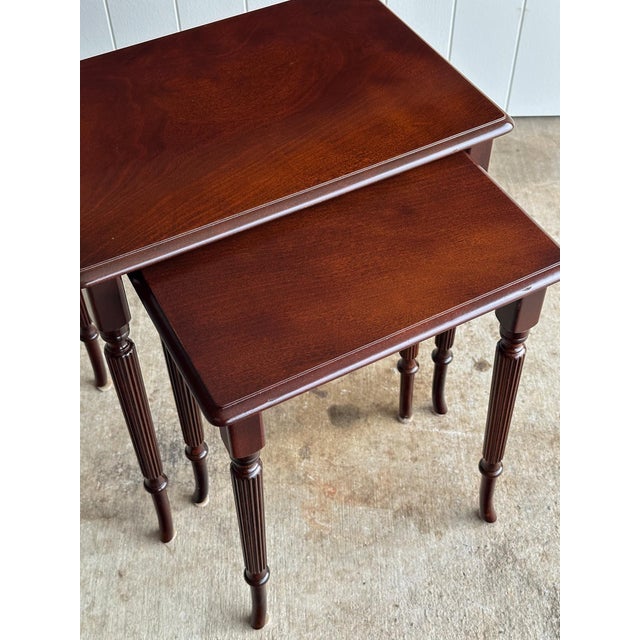 Pair of Vintage Mahogany Nesting Tables For Sale - Image 10 of 17