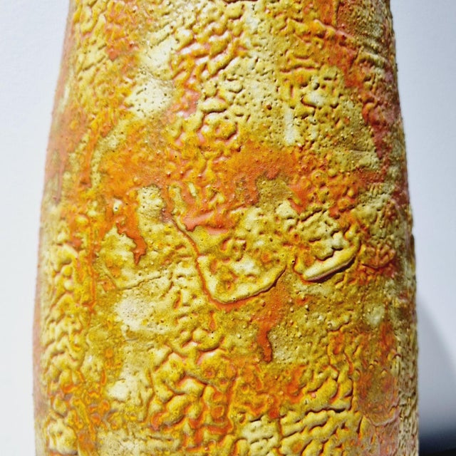 Vintage Bohemian Style Yellow Ceramic Vase, 1970s For Sale - Image 6 of 8