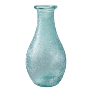 Late 20th Century Large Spanish Handmade Recycled Glass Vase – Ocean Breeze Collection, 16” Coastal Bottle Vessel