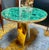 Brass Contemporary Round Malachite Stone Top Dining Table With Solid Brass Base For Sale - Image 8 of 8