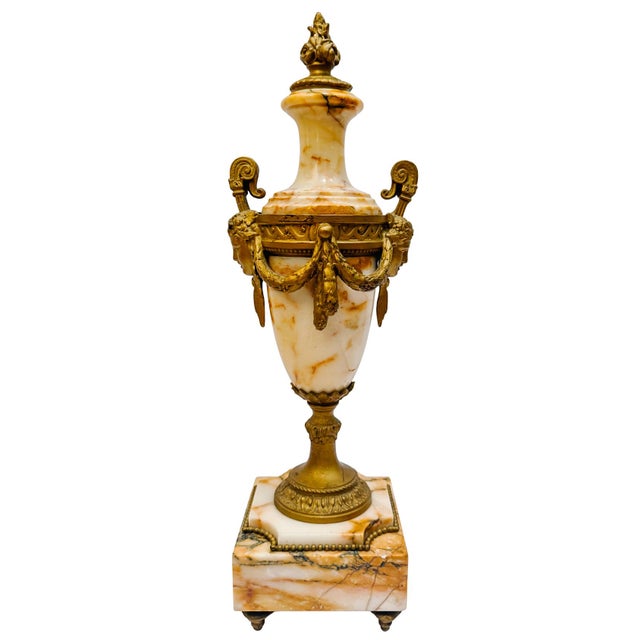 Metal Pair of 19th Century French Louis XVI Style Marble and Gilt Bronze Cassolettes For Sale - Image 7 of 15