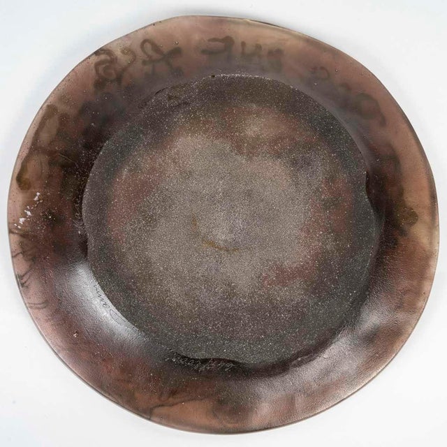 Plate in Brown Colored Glass Paste from Daum and Dali For Sale - Image 6 of 8