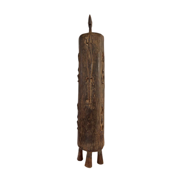 Lg Vintage Unique Dogon Hand Carved Wooden Box Mali 27" H For Sale - Image 4 of 10