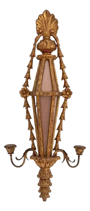 Neoclassical Style Giltwood Mirrored Wall Sconce