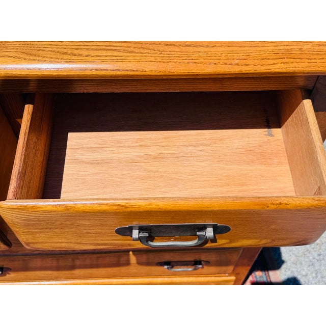 Beige Vintage 1970s Link Taylor “Countryside” Oak 6-Drawer Tall Dresser For Sale - Image 8 of 11