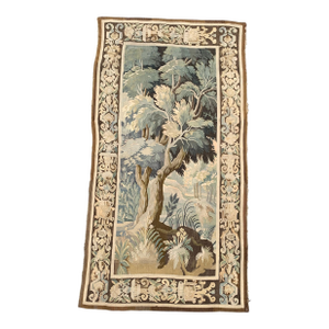 19th Century French Aubusson Green Verdure Tapestry with Bird and Foliage