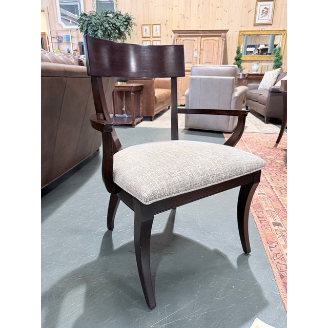 Ethan Allen Hathaway Oval Zebrawood Dining Table Set With 8 Chairs & Two Leaves For Sale - Image 10 of 12