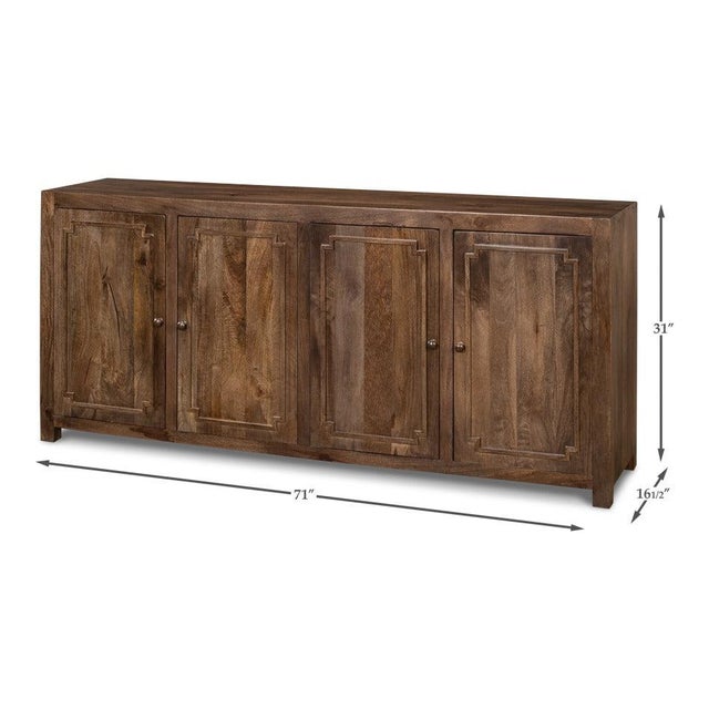 Traditional Four-Door Sideboard in Walnut Tone For Sale - Image 11 of 11
