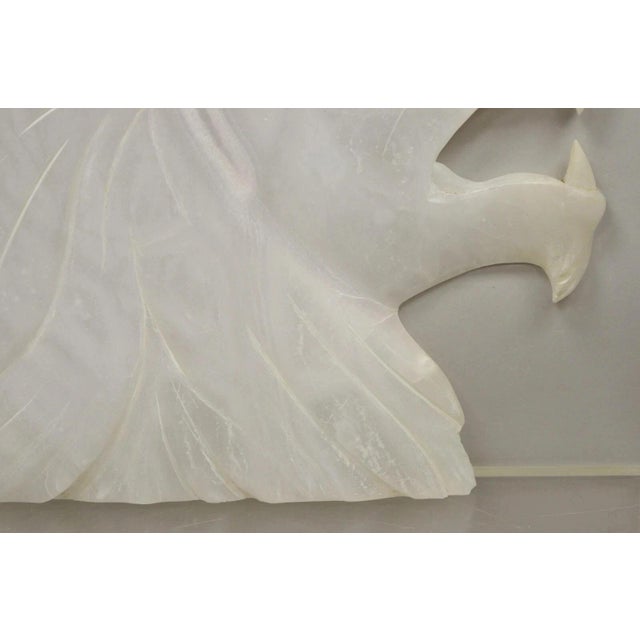 Mid 20th Century Vintage Italian Carved White Alabaster Lion Head Sculpture Statue Figure (A) For Sale - Image 5 of 10