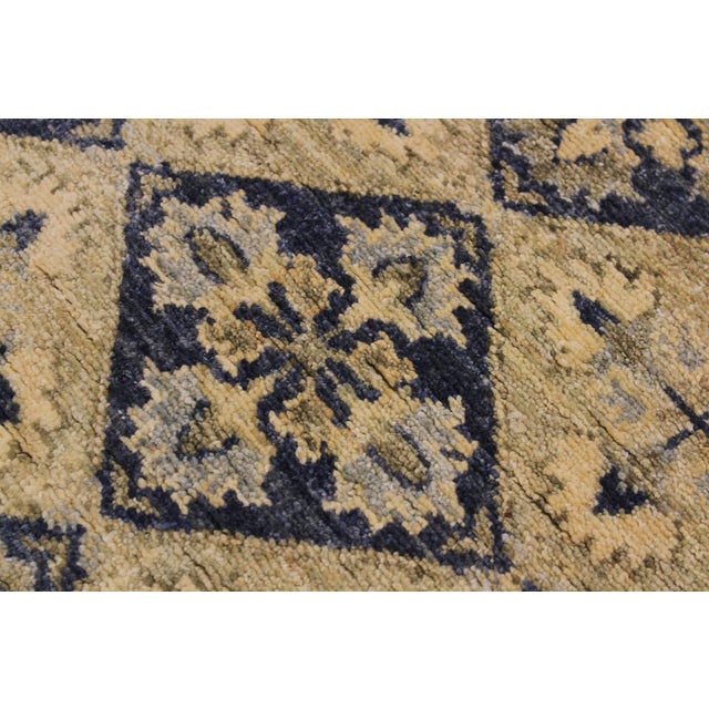 1990s Ziegler 1990's Blue/Beige Wool Runner Rug- 2'9'' X 8'0'' For Sale - Image 5 of 10