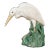 Vintage White and Cream Glazed Ceramic Heron Bird Sculpture For Sale