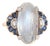 1940s Retro Vintage Moonstone Sapphire Ring Diamond Size 6.25 14k Gold Palladium For Sale